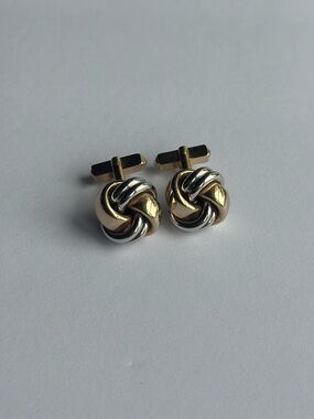 Swank Gold and Silver Knot Cufflinks - Men's Accessory